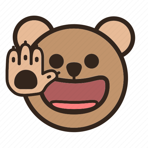 Bear, emoji, gomti, hello, hi, hi five icon - Download on Iconfinder