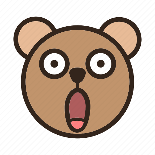 Bear, emoji, gomti, overwhelm, shocked, suprised, wow icon - Download on Iconfinder