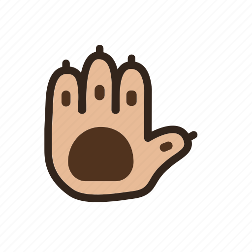 Bear, color, emoji, foot, gomti, palm, right icon - Download on Iconfinder