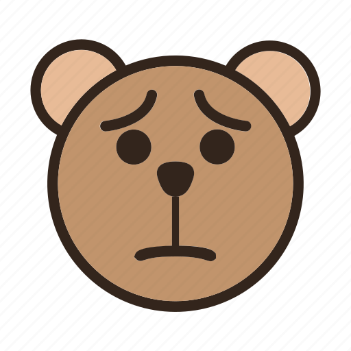 Bear, color, emoji, gomti, sad, unconfortable, upset icon - Download on Iconfinder