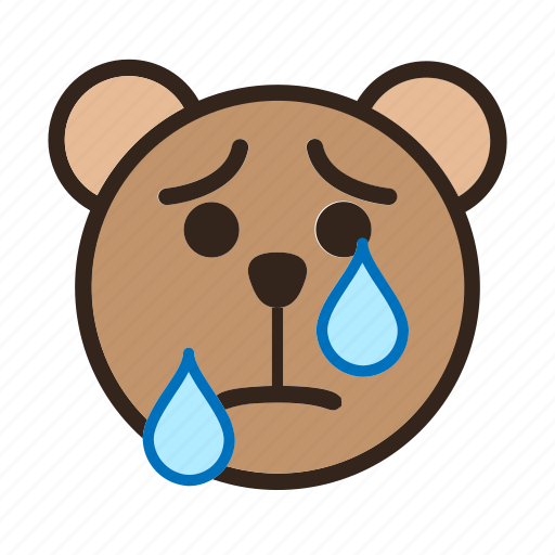 Bear, color, crying, emoji, gomti, sad, tear icon - Download on Iconfinder