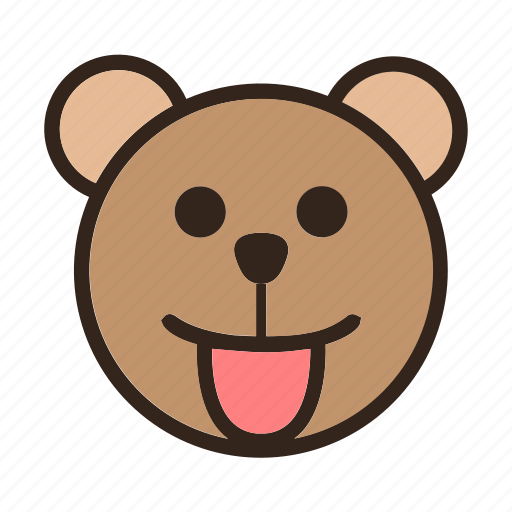 Bear, color, emoji, gomti, smiley, tongueout icon - Download on Iconfinder