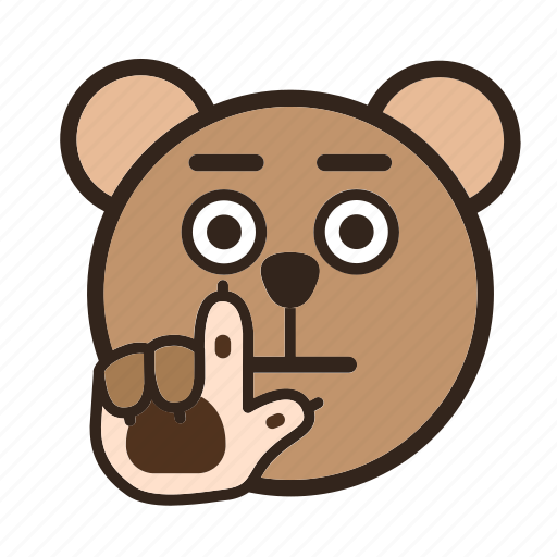 Bear, color, emoji, gomti, stop, wait icon - Download on Iconfinder