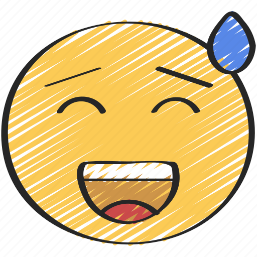 Awkward, emoji, emoticon, laugh, laughing, sweating icon - Download on Iconfinder