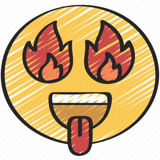 Emoji, emoticon, eyes, fire, flame, hot icon - Download on Iconfinder