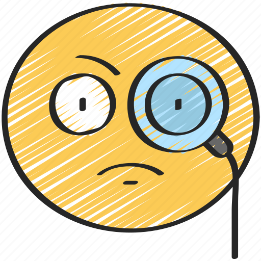 Curious, detective, emoji, emoticon, glass, magnifying icon - Download on Iconfinder