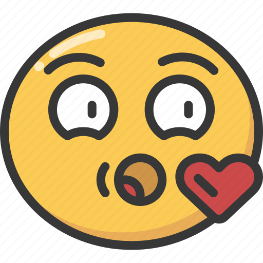 Blow, emoji, emoticon, heart, kiss, love icon - Download on Iconfinder