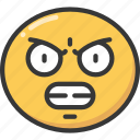 anger, angry, annoyed, emoticon, face, frown