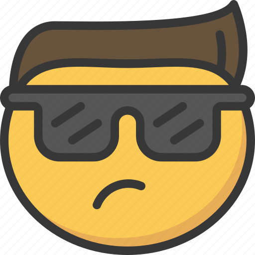 Cool, emoji, emoticon, face, hair, sunglasses icon - Download on Iconfinder