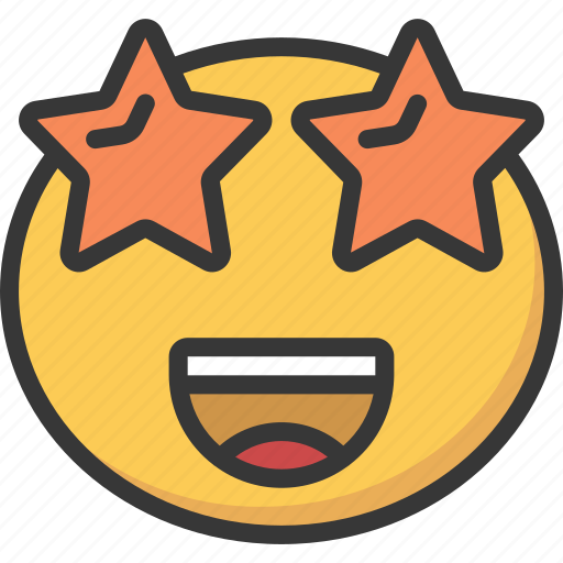 Emoji, emoticon, smile, star, stars, struck icon - Download on Iconfinder