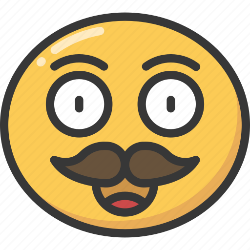 Emoji, emoticon, happy, moustache, movember, smile icon - Download on Iconfinder