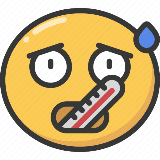 Emoji, emoticon, fever, sick, temperature, thermomoter icon - Download on Iconfinder