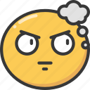 anger, angry, emoji, emoticon, think, thoughts