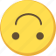 emoji, emoticon, emotion, expression, reversed smile, smile, smiley 
