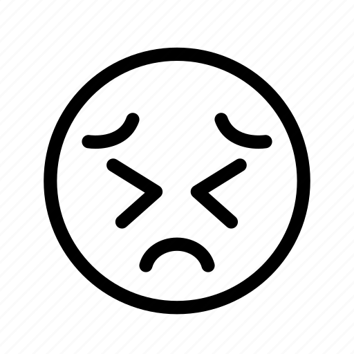 Depressed, distressed, emoji, emoticon, pain, sad icon - Download on Iconfinder