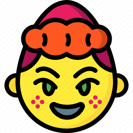 Emojis, emotion, first, girl, happy, shy, smiley icon - Download on Iconfinder