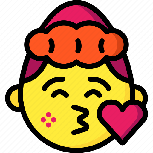 Emojis, emotion, flirt, girl, heart, kiss, love icon - Download on Iconfinder