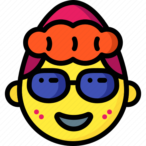Emojis, emotion, girl, glasses, smiley icon - Download on Iconfinder
