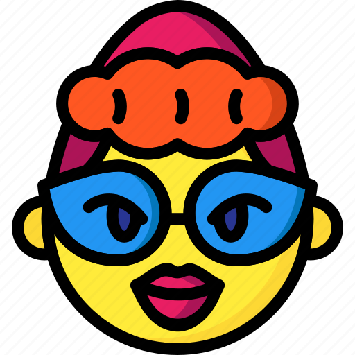 Emojis, emotion, girl, glasses, kiss, smiley icon - Download on Iconfinder