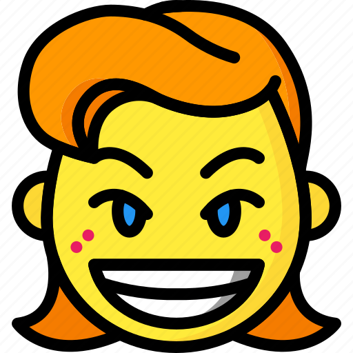 Emojis, emotion, girl, grin, happy, smile, smiley icon - Download on Iconfinder