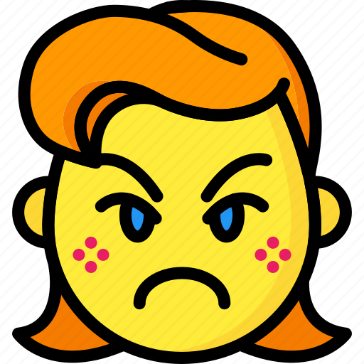 Angry, cross, emojis, emotion, girl, sad, smiley icon - Download on Iconfinder