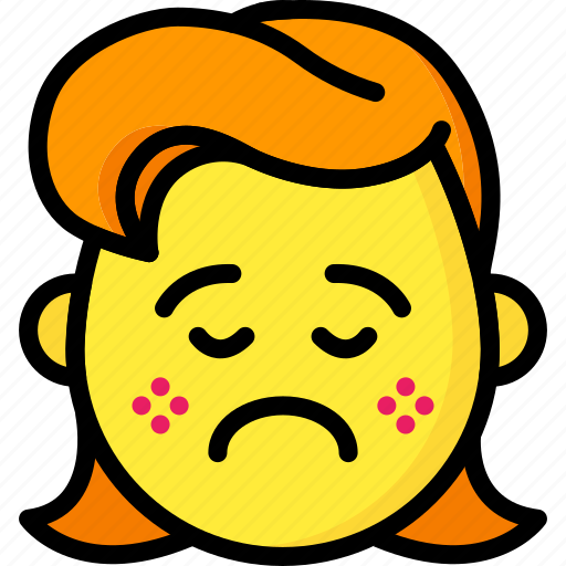 Emojis, emotion, frekles, girl, sad, upset icon - Download on Iconfinder