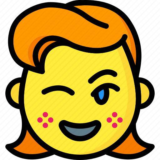 Emojis, emotion, flirt, girl, smiley, wink icon - Download on Iconfinder