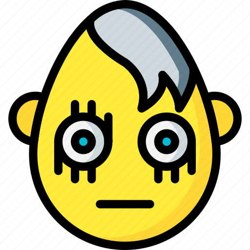 Emojis, emotion, goth, smiley, straight, wired icon - Download on Iconfinder