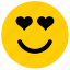 emoji, emoticon, face, happy, heart, love, smile 