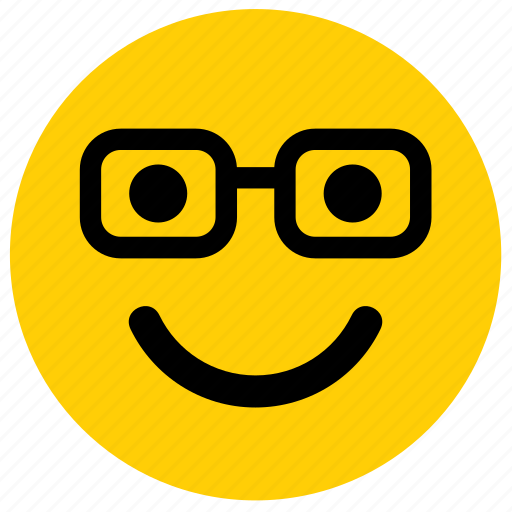 smiley face with nerd glasses