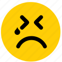 emoji, emoticon, face, sad, tears, unhappy