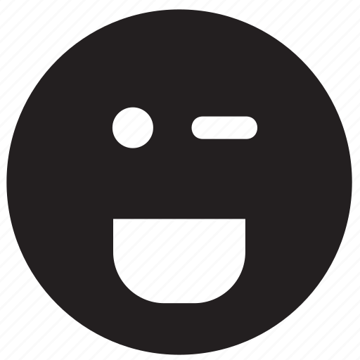 Emoji, emoticon, emotion, eye, face, wink, winking icon - Download on Iconfinder