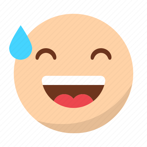 Drop, emoji, emoticon, face, happy, laugh, smile icon - Download on Iconfinder