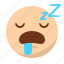 asleep, emoji, emoticon, face, sleep, tired 