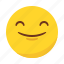emoji, emoticon, happy, satisfacted, smile 