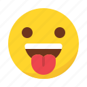 emoji, emoticon, happy, simle, tongue 