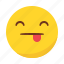 emoji, emoticon, happy, smile, tongue 