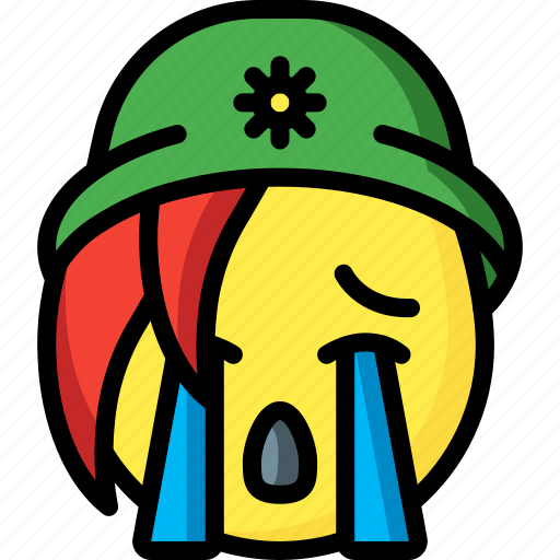 Beanie, cry, emojis, emotion, face, girl, smiley icon - Download on Iconfinder