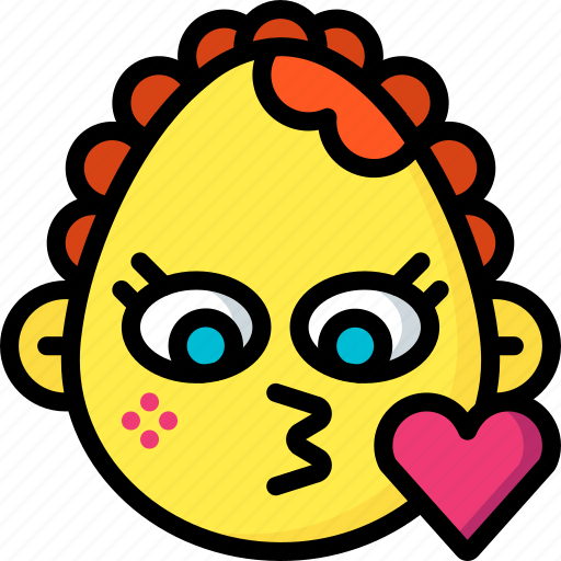 Baby, emojis, emotion, face, girl, kiss, smiley icon - Download on Iconfinder