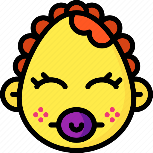 Baby, dummy, emojis, emotion, face, girl, smiley icon - Download on Iconfinder