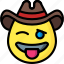 cowboy, emojis, emotion, face, smiley, tongue 