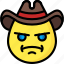 angry, cowboy, emojis, emotion, face, smiley 