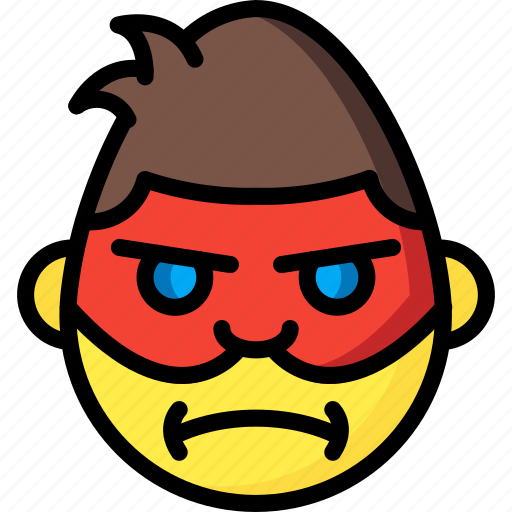 Angry, emojis, emotion, face, man, masked, smiley icon - Download on Iconfinder