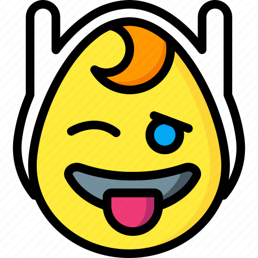 Emojis, emotion, face, finn, smiley, tongue, wink icon - Download on Iconfinder