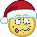 cartoon, christmas, emoji, hat, holiday, santa