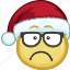 cartoon, christmas, emoji, hat, holiday, santa 