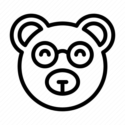 Bear, emoji, emoticon, expression, nerd, smiley icon - Download on Iconfinder