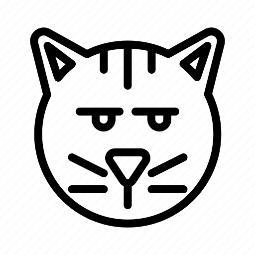 Cat, emoji, emoticon, expression, smiley, unamused icon - Download on