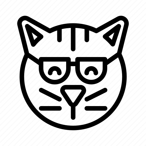 Cat, emoji, emoticon, expression, nerd, smiley icon - Download on Iconfinder