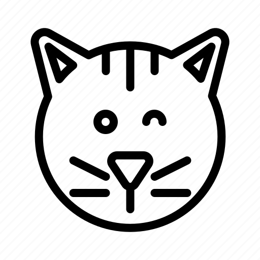 Cat, emoji, emoticon, expression, smiley, wink icon - Download on Iconfinder